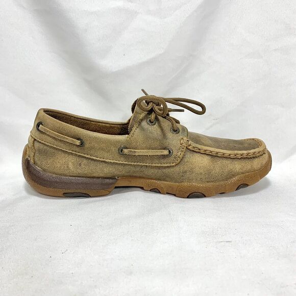 TWISTED X Women's Brown Leather Driving Moc Shoes SIZE 7.5 M Mocassin WDM0003 - Picture 3 of 13